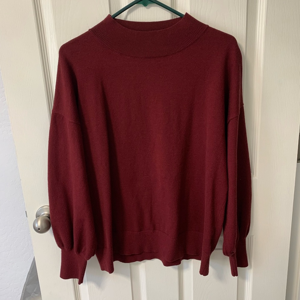 Womens maroon turtleneck sweater